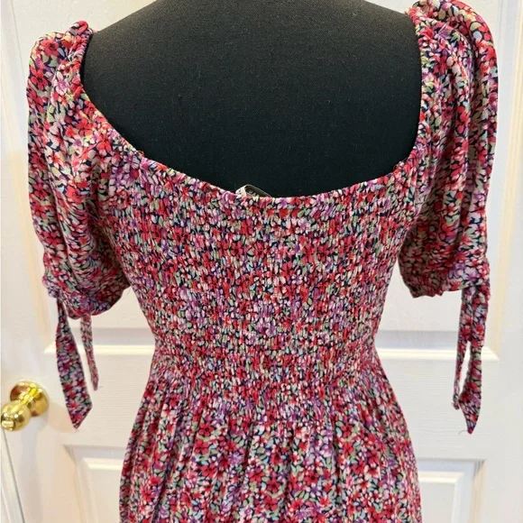 American Eagle Outfitters Pink Floral Smocked Mini Dress - Picture 5 of 6